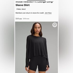 Lululemon Modal Relaxed Loose Fit Long Sleeve
